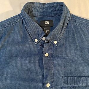 H&M Blue long sleeve medium slim fit